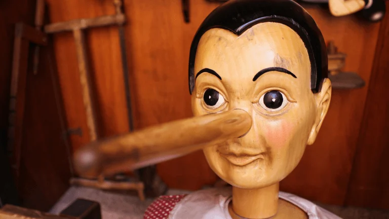 A Pinocchio puppet