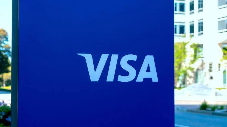 Visa logo in sign